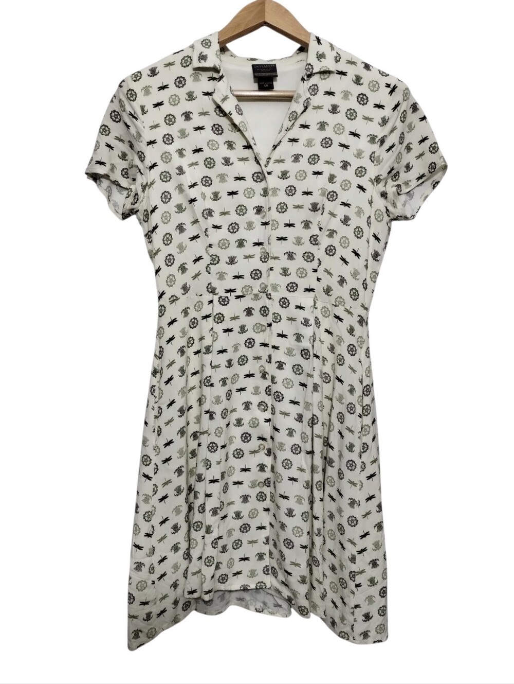 Outlander 1940s Shirt Dress Hot Topic Exclusive A-line Novelty Pockets Ivory